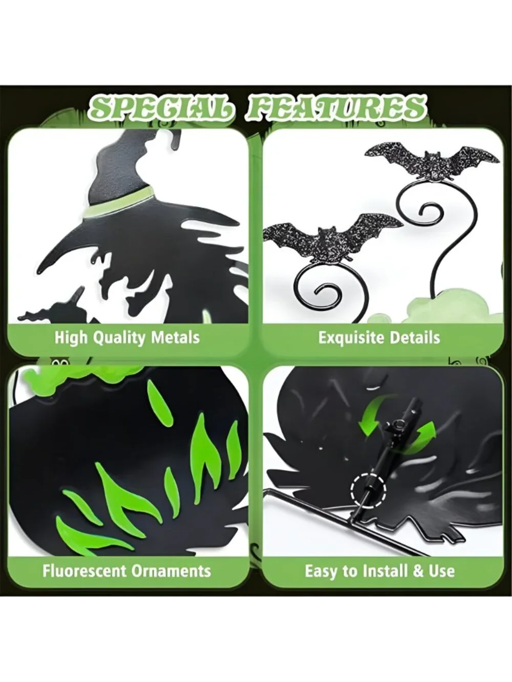 Outdoor Halloween Yard Signs Decorations, 3 Pack Halloween Yard Stakes